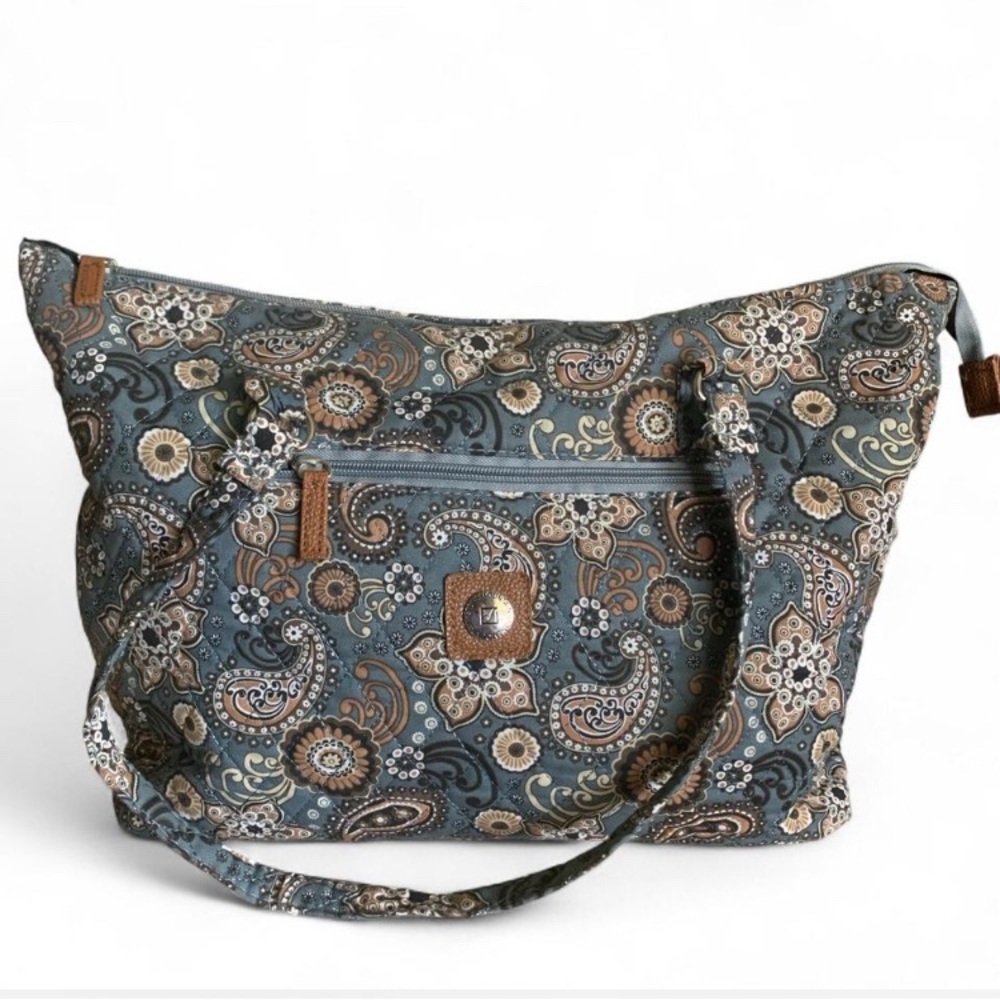 Stone Mountain New York Blue and Brown Tote Set - Picture 2 of 8